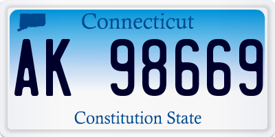 CT license plate AK98669
