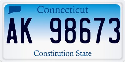 CT license plate AK98673