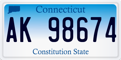CT license plate AK98674