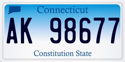 CT license plate AK98677