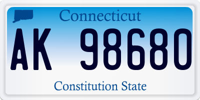 CT license plate AK98680