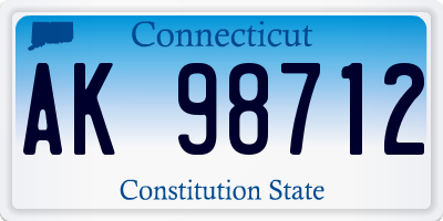 CT license plate AK98712