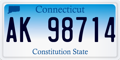 CT license plate AK98714