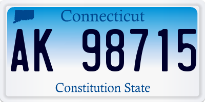 CT license plate AK98715