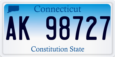 CT license plate AK98727