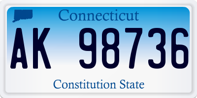 CT license plate AK98736