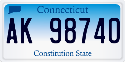 CT license plate AK98740