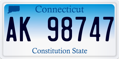 CT license plate AK98747
