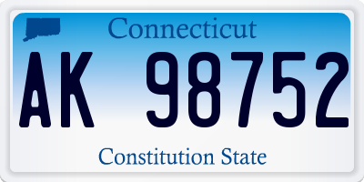 CT license plate AK98752