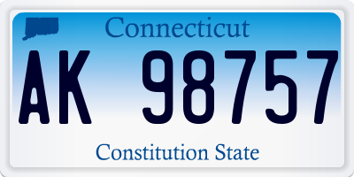 CT license plate AK98757