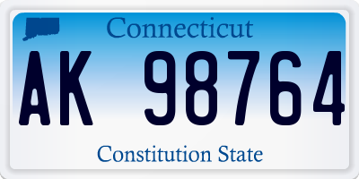 CT license plate AK98764