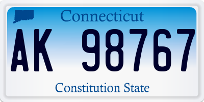 CT license plate AK98767