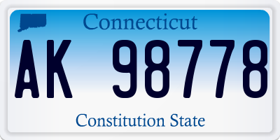 CT license plate AK98778