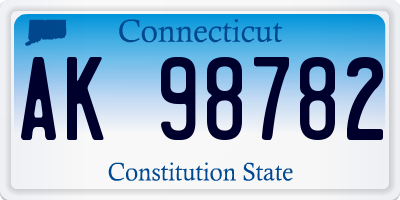 CT license plate AK98782