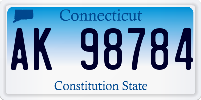 CT license plate AK98784