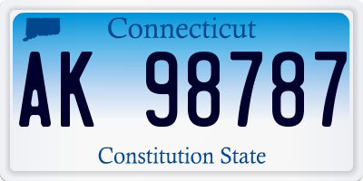 CT license plate AK98787