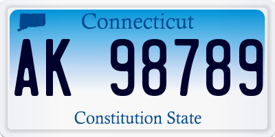 CT license plate AK98789