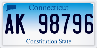 CT license plate AK98796