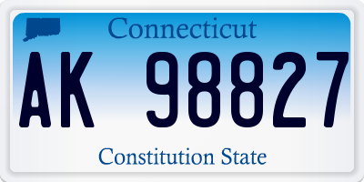 CT license plate AK98827