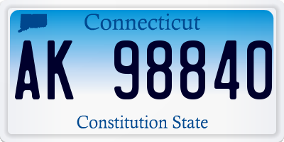 CT license plate AK98840
