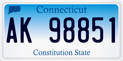 CT license plate AK98851