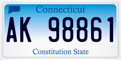 CT license plate AK98861