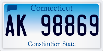 CT license plate AK98869