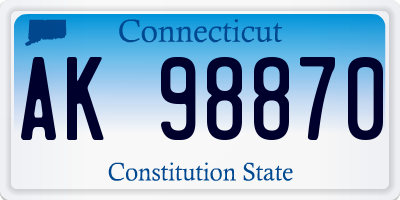 CT license plate AK98870