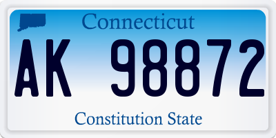 CT license plate AK98872