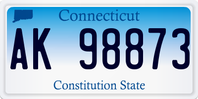 CT license plate AK98873