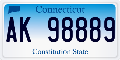 CT license plate AK98889