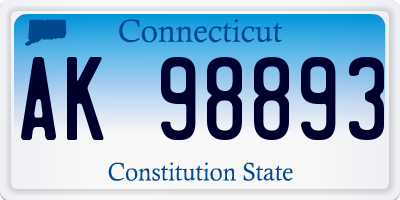 CT license plate AK98893