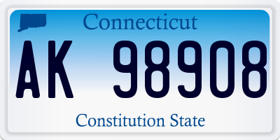 CT license plate AK98908