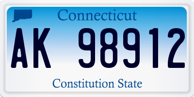 CT license plate AK98912