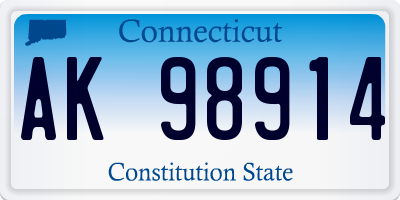 CT license plate AK98914