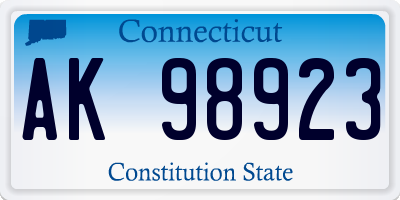 CT license plate AK98923