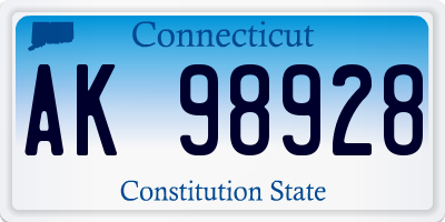 CT license plate AK98928