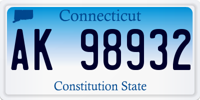 CT license plate AK98932
