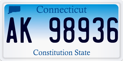 CT license plate AK98936