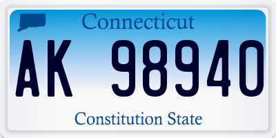 CT license plate AK98940