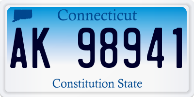 CT license plate AK98941