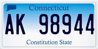 CT license plate AK98944