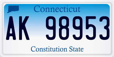 CT license plate AK98953