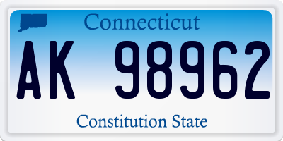 CT license plate AK98962