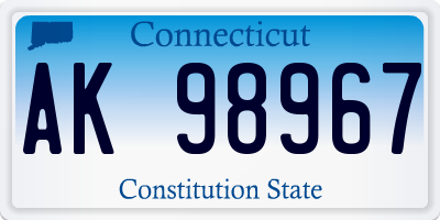 CT license plate AK98967