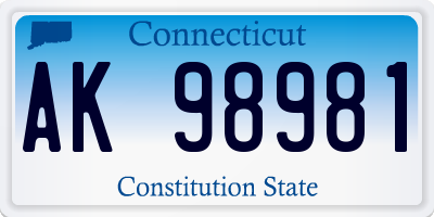 CT license plate AK98981