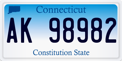 CT license plate AK98982