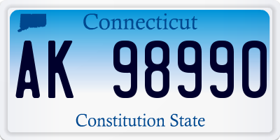 CT license plate AK98990