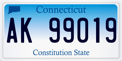 CT license plate AK99019