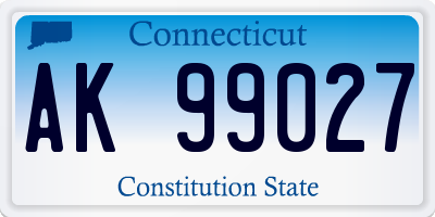 CT license plate AK99027